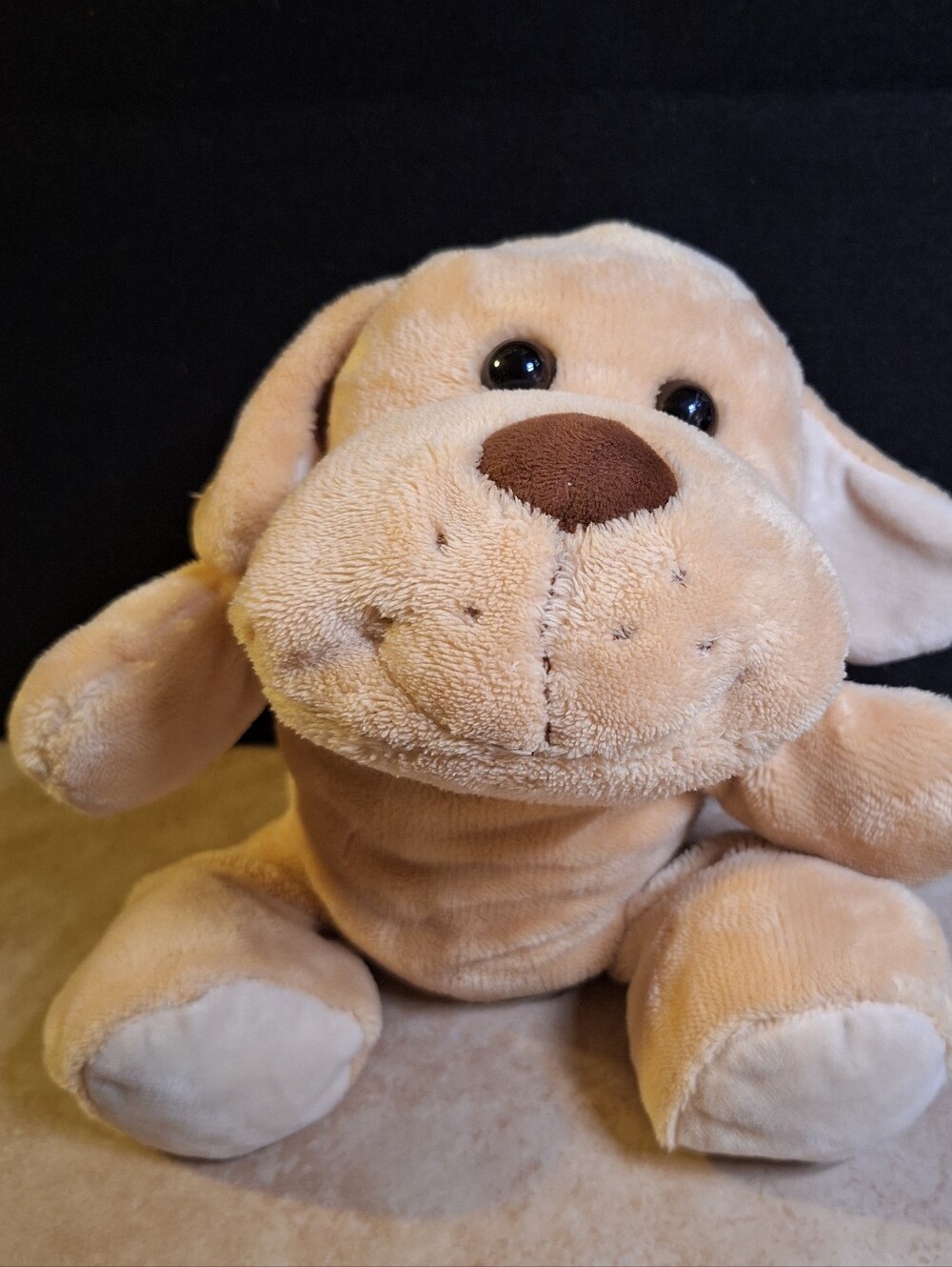 Walmart Plush Tan Puppy Dog Oversized Paws Face Floppy 12" Polyfill Squishy